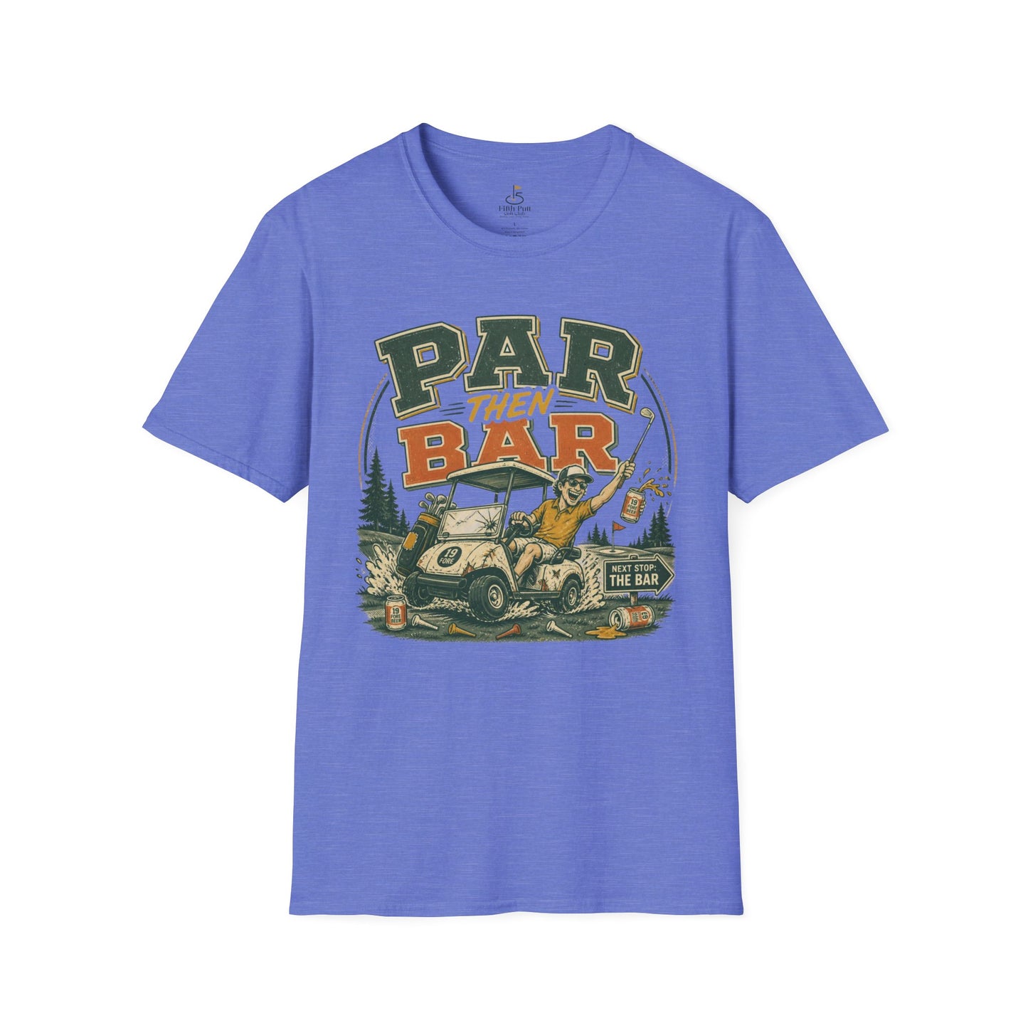 Par Then Bar Golf Graphic T-Shirt — Vintage Golf Cart Design for Golfers