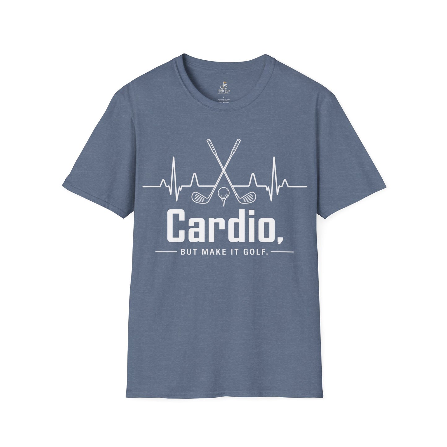 Cardio, but Make It Golf Golf T-Shirt - Heartbeat Design