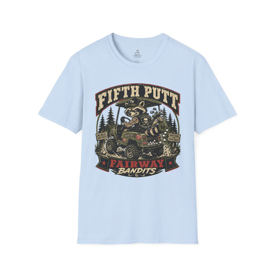 Fifth Putt Fairway Bandits Golf T-Shirt — Vintage Golf Cart Mascot Tee