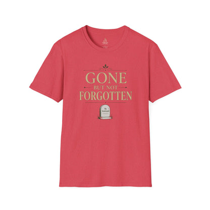 Gone But Not Forgotten T-Shirt — Memorial / Remembrance Tee with Scorecard Tombstone Graphic