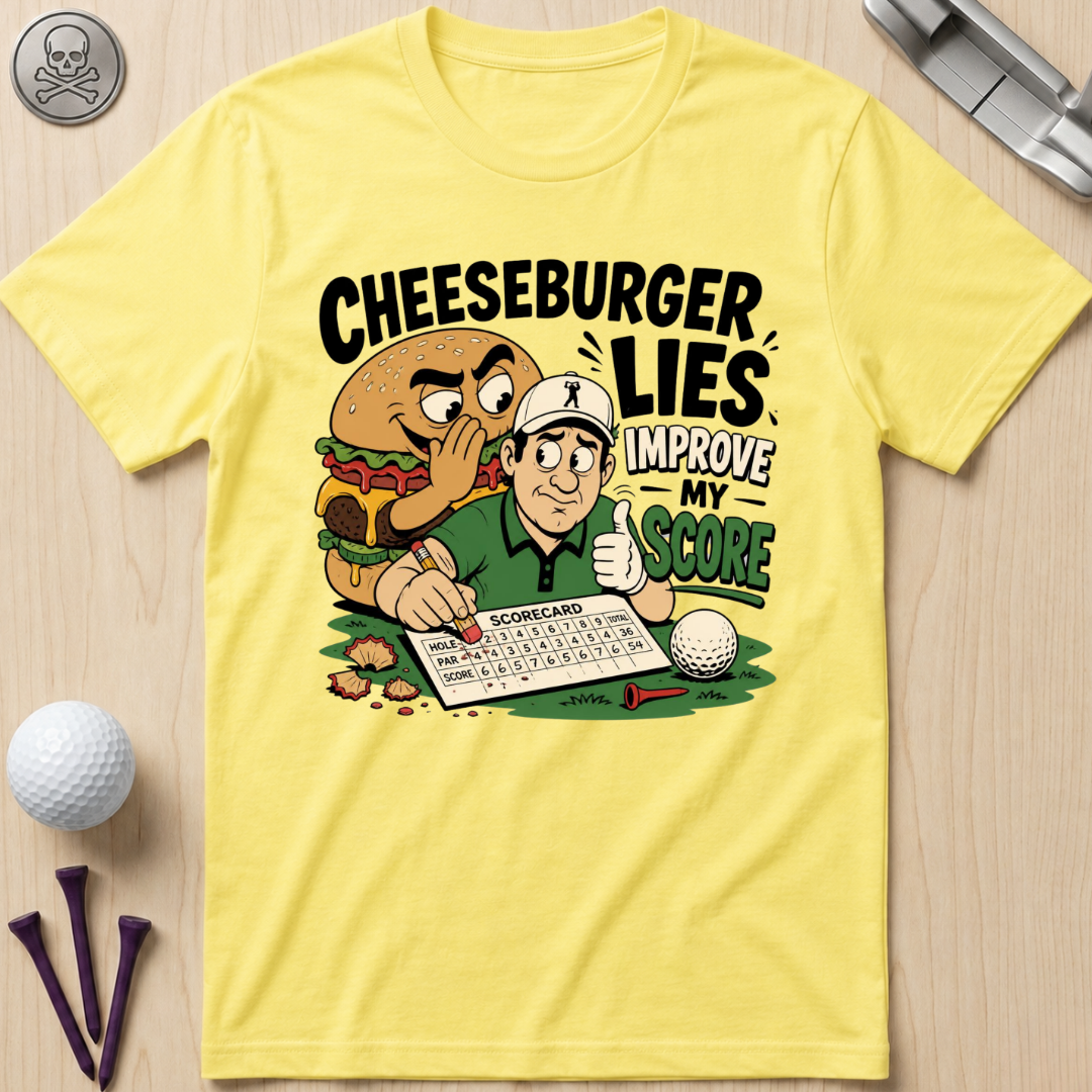 Cheeseburger Lies Improve My Score T-Shirt