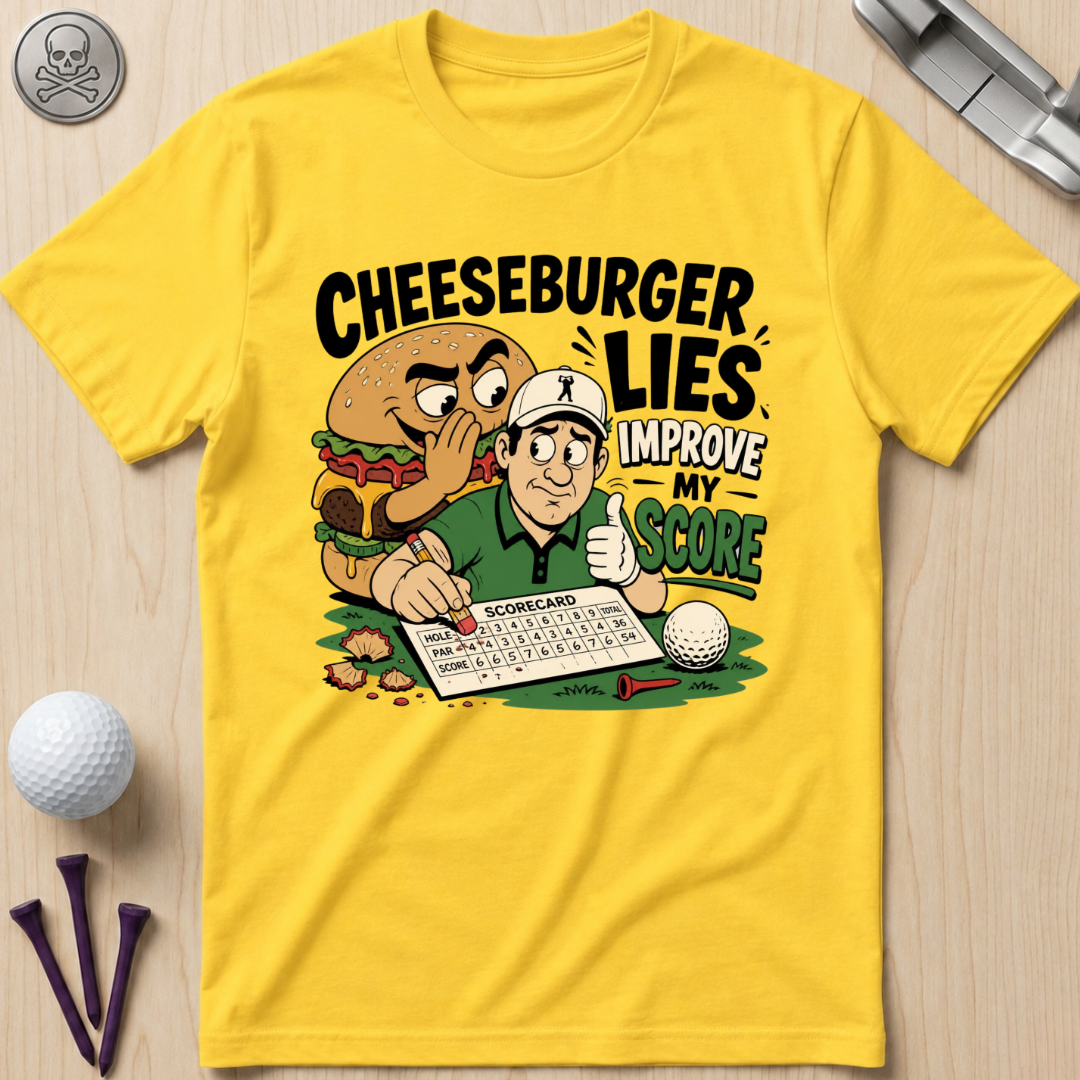 Cheeseburger Lies Improve My Score T-Shirt