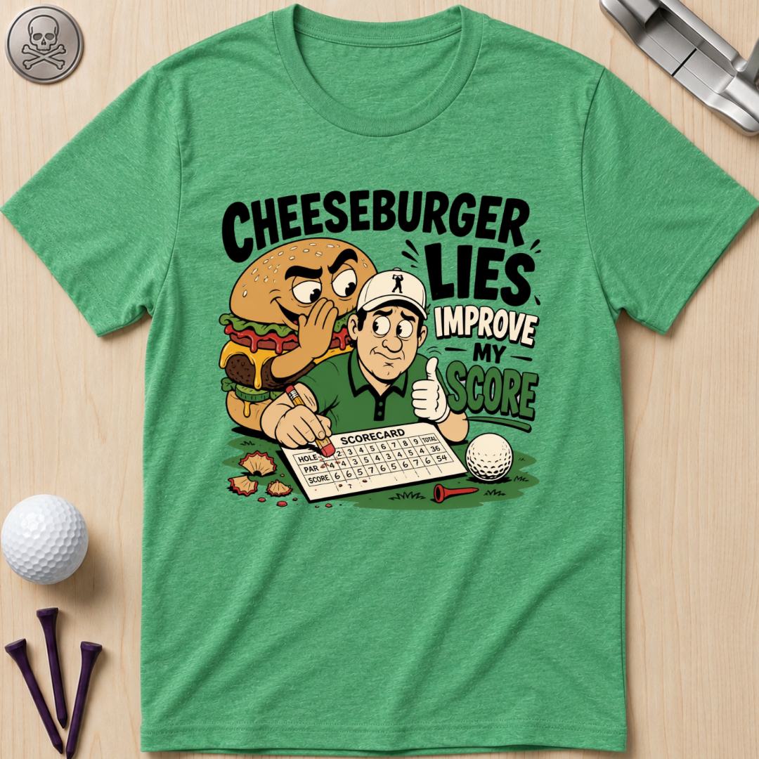 Cheeseburger Lies Improve My Score T-Shirt