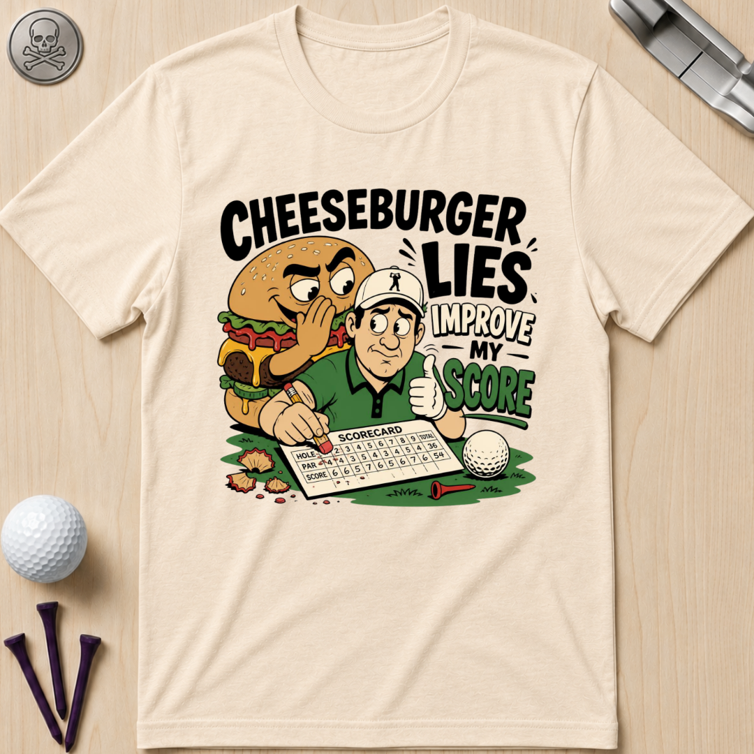 Cheeseburger Lies Improve My Score T-Shirt