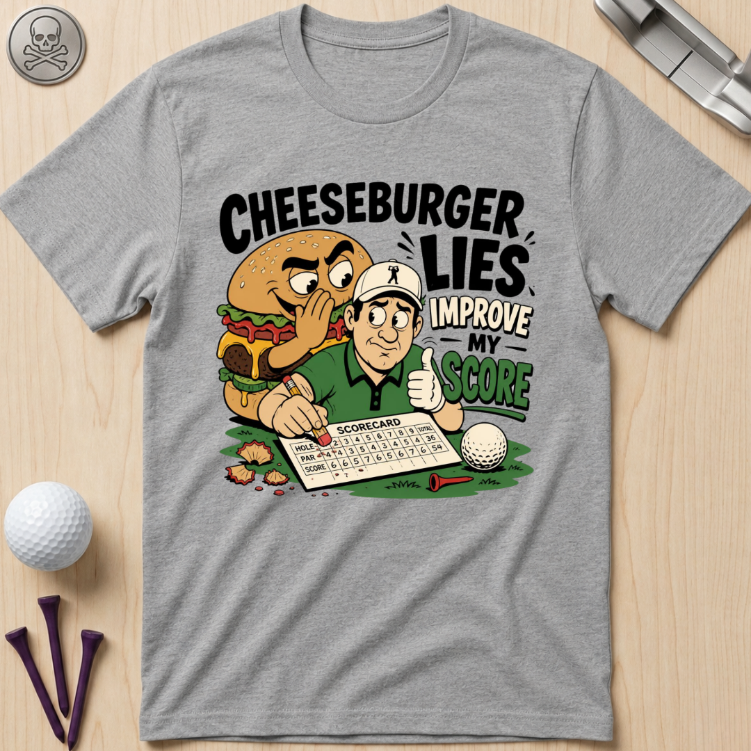 Cheeseburger Lies Improve My Score T-Shirt