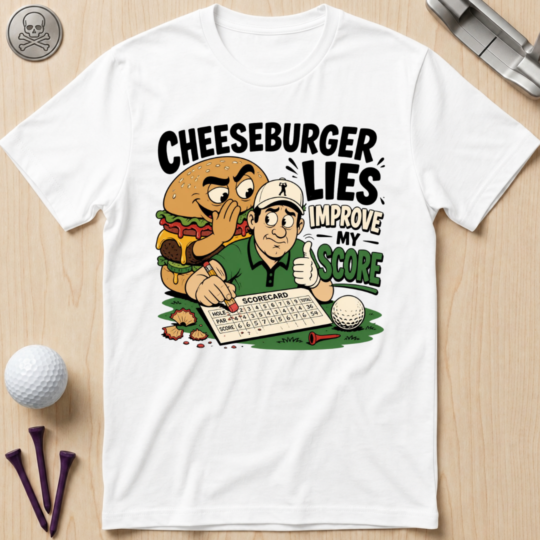 Cheeseburger Lies Improve My Score T-Shirt