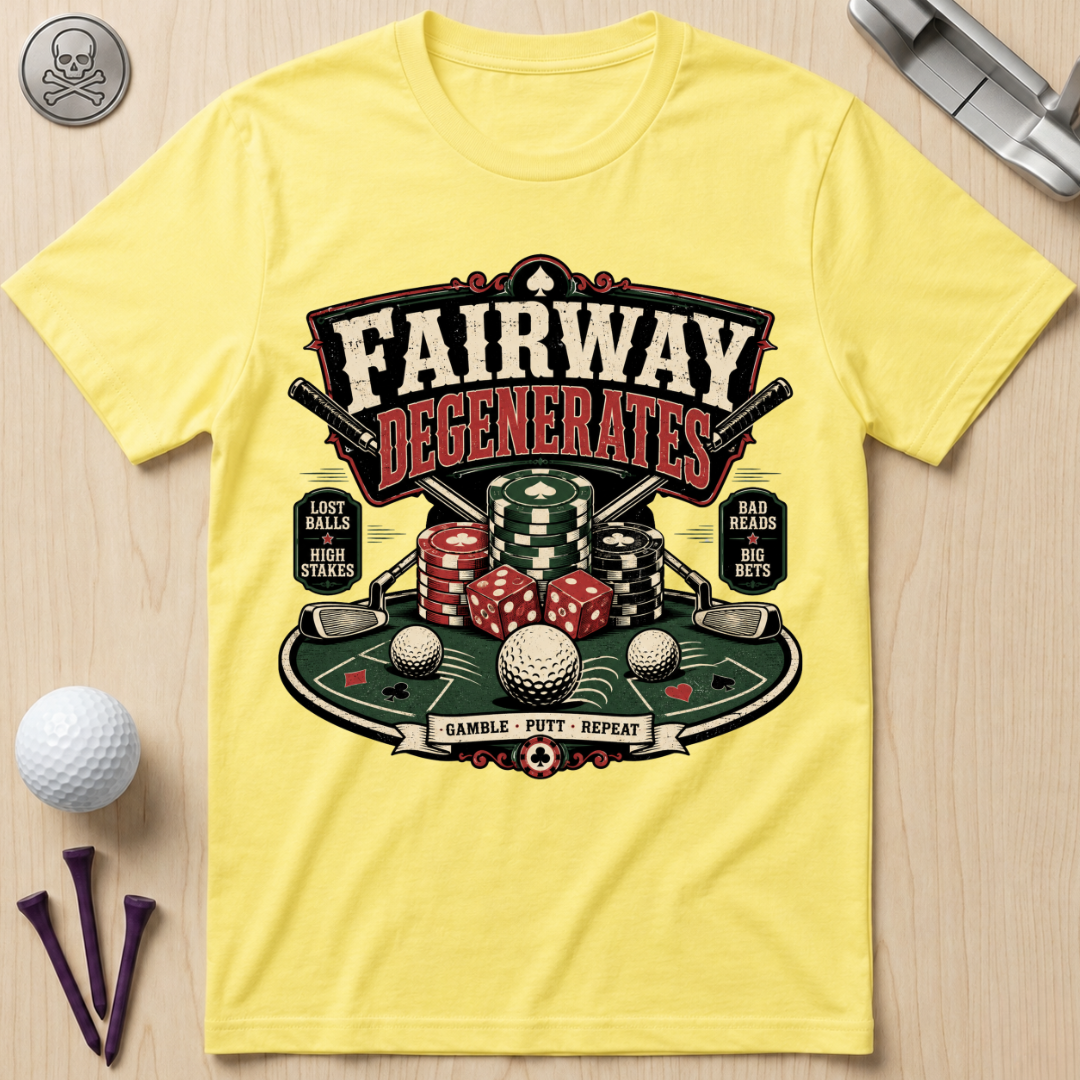 Fairway Degenerates Golf Poker T-Shirt