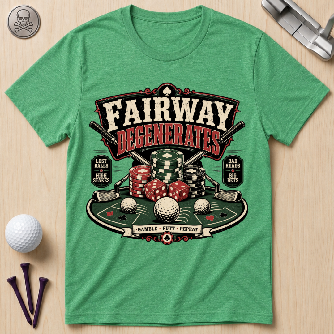 Fairway Degenerates Golf Poker T-Shirt