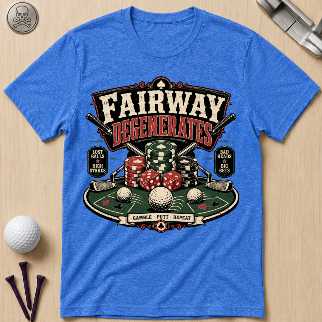 Fairway Degenerates Golf Poker T-Shirt