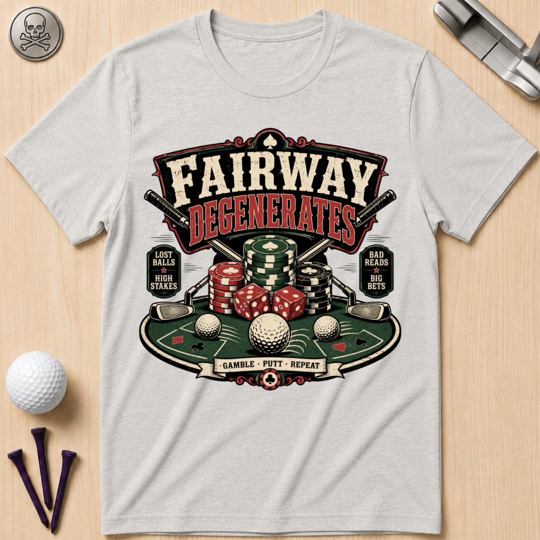 Fairway Degenerates Golf Poker T-Shirt