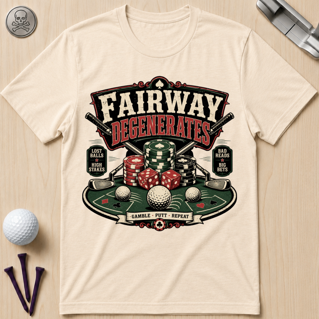 Fairway Degenerates Golf Poker T-Shirt
