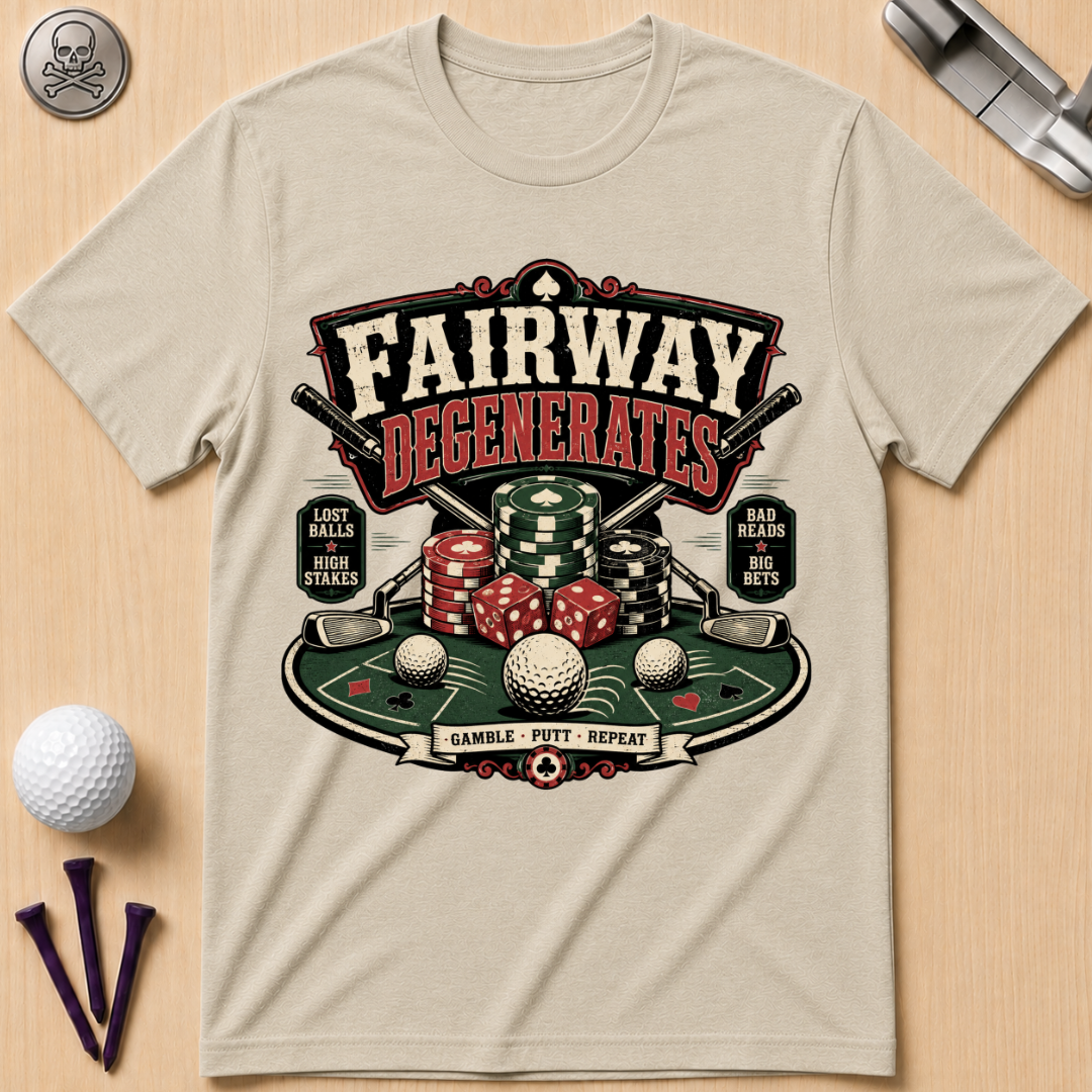 Fairway Degenerates Golf Poker T-Shirt