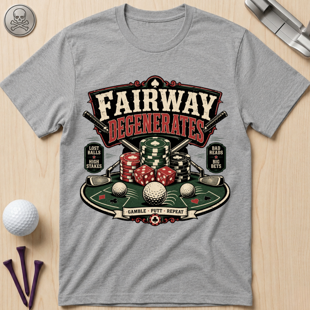 Fairway Degenerates Golf Poker T-Shirt