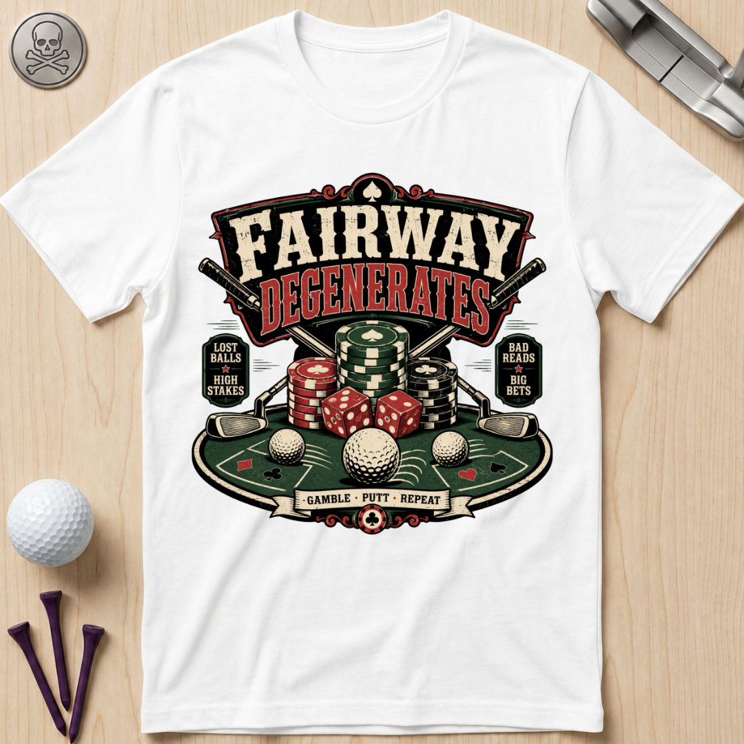 Fairway Degenerates Golf Poker T-Shirt