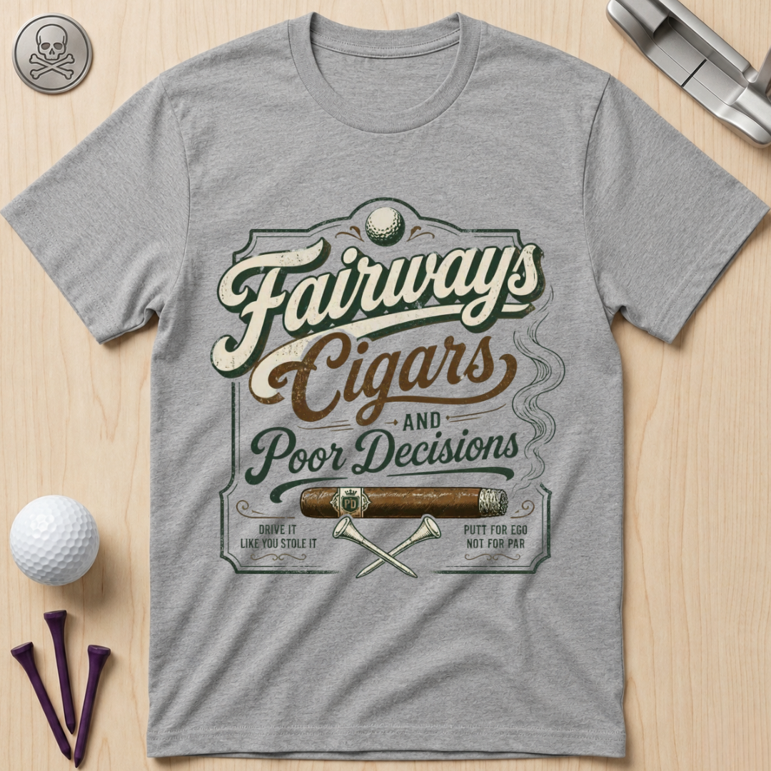 Fairways, Cigars & Poor Decisions Golf T-Shirt