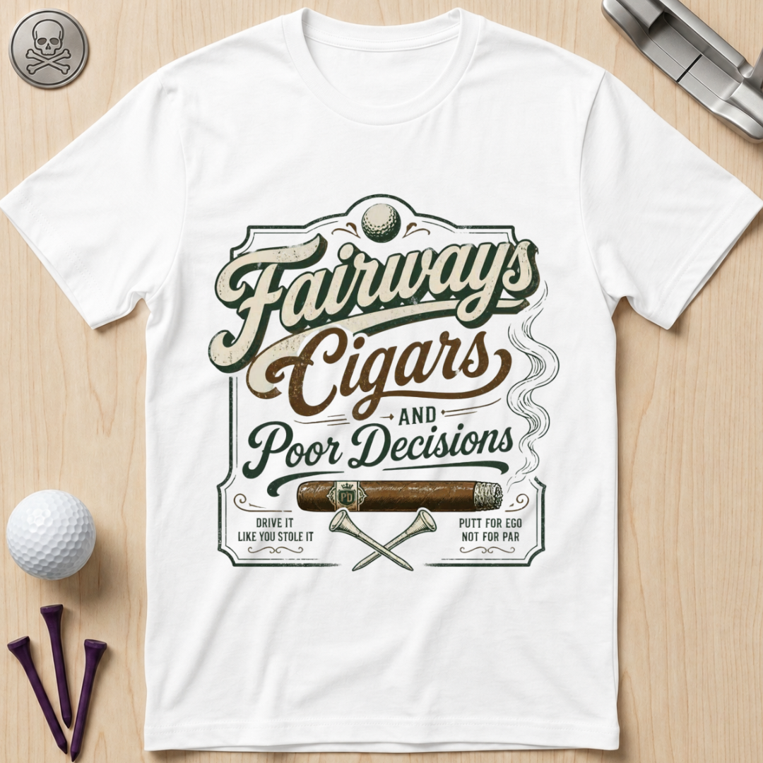 Fairways, Cigars & Poor Decisions Golf T-Shirt