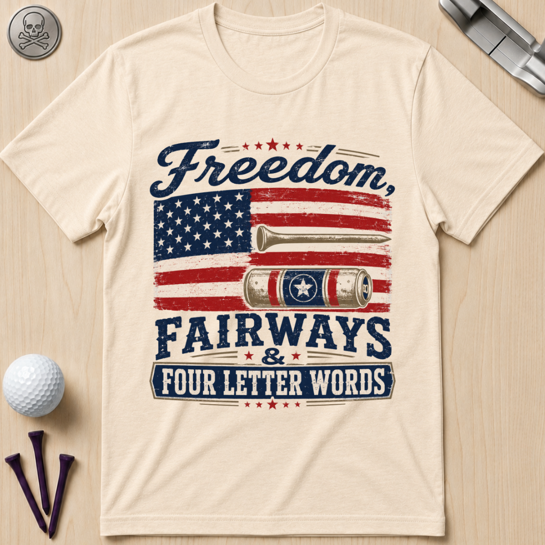 Freedom, Fairways & Four Letter Words Golf T-Shirt