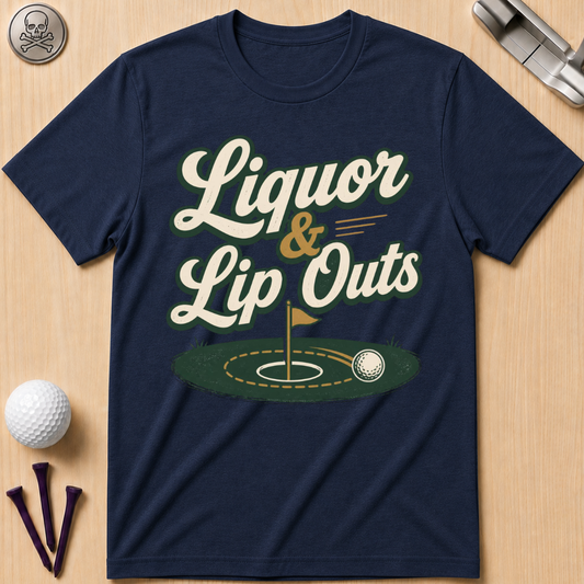 Liquor & Lip Outs Golf T-Shirt