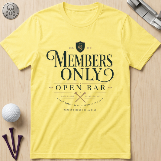 Members Only Open Bar Golf T-Shirt
