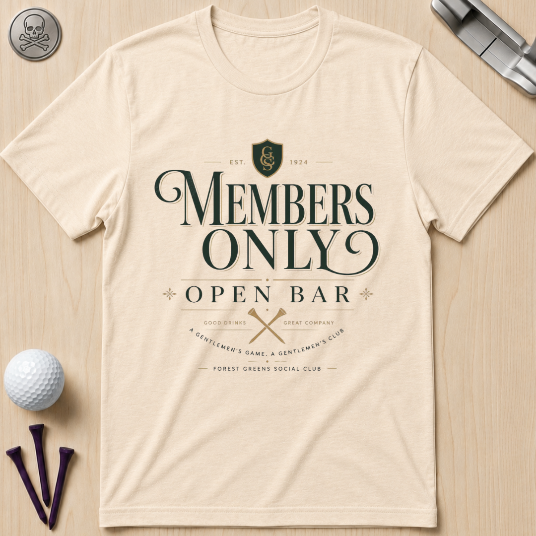 Members Only Open Bar Golf T-Shirt