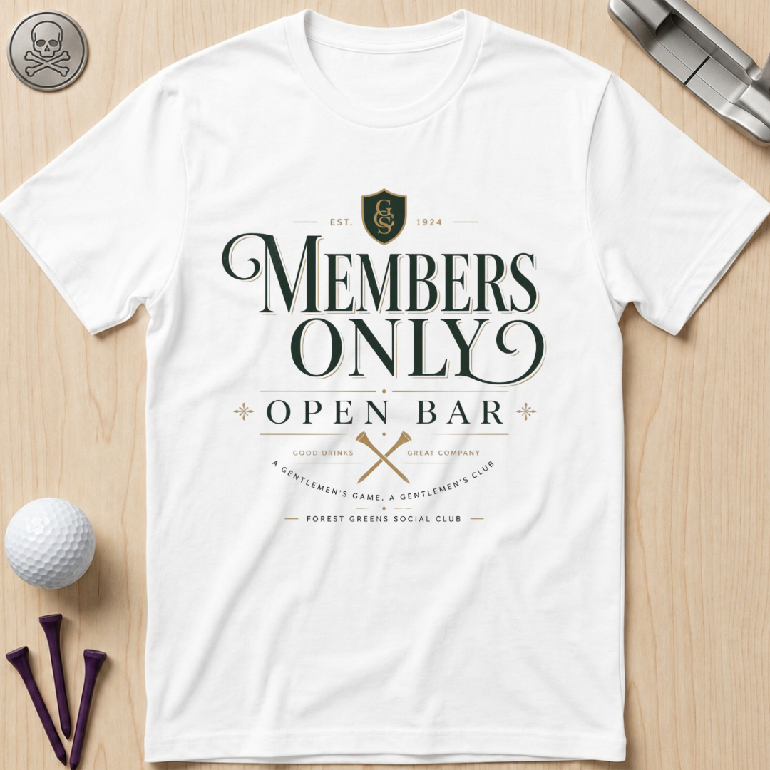 Members Only Open Bar Golf T-Shirt