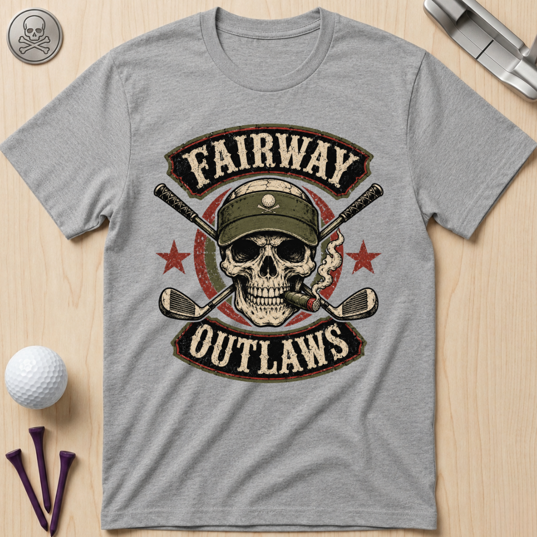 Fairway Outlaws Golf Skull T-Shirt