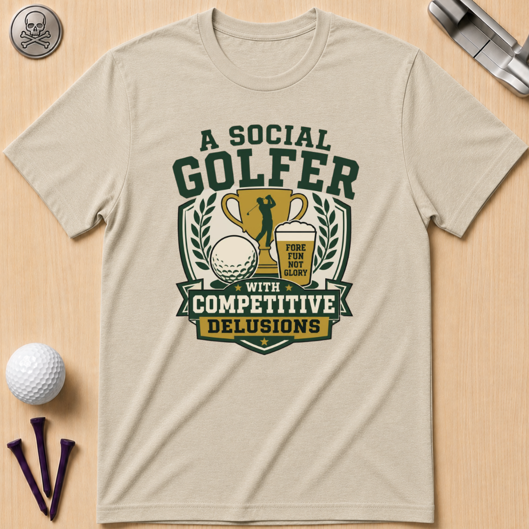 A Social Golfer with Competitive Delusions T-Shirt