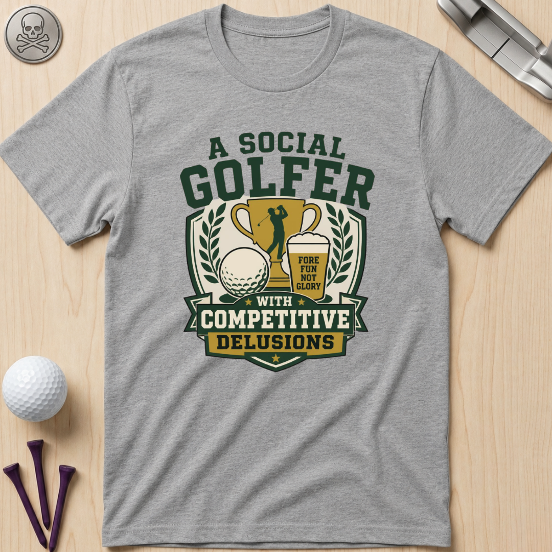 A Social Golfer with Competitive Delusions T-Shirt