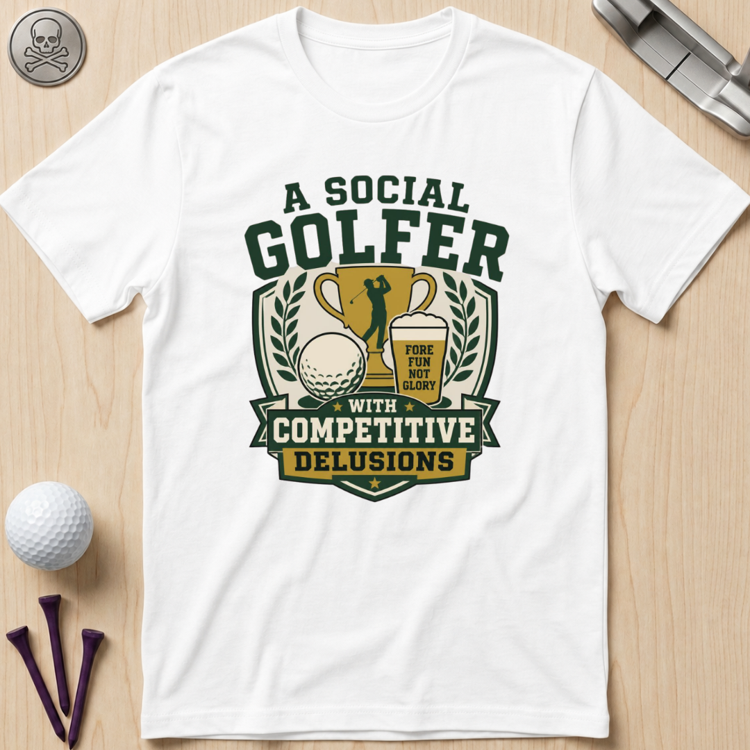A Social Golfer with Competitive Delusions T-Shirt